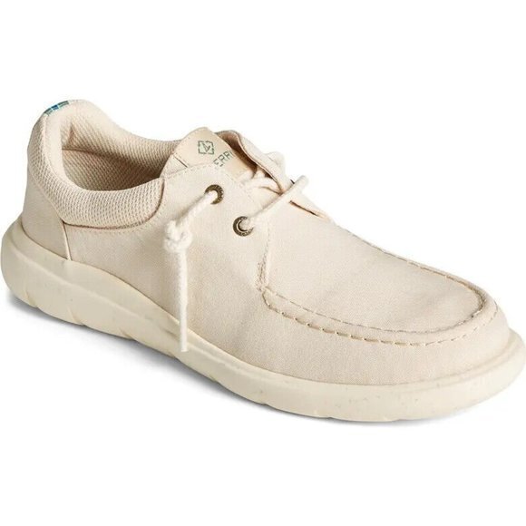 NEW SPERRY TOP-SIDER Captains Moc Toe Sea-Cycled Sneaker‎ IVORY Womens Si… - Picture 1 of 6